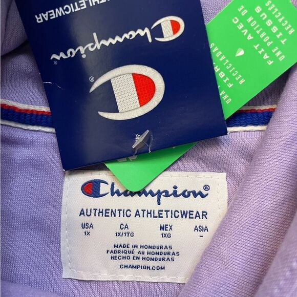Champion Fleece Pullover Hoodie Women Plus Size 1X Purple Script Logo NWT - Picture 4 of 7